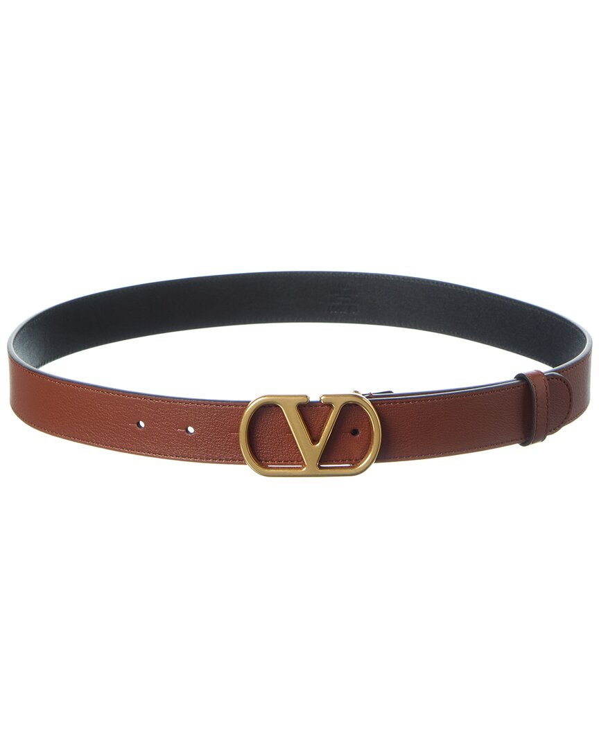 Valentino Garavani Vlogo Signature Deep Caramel Belt Women In Brown