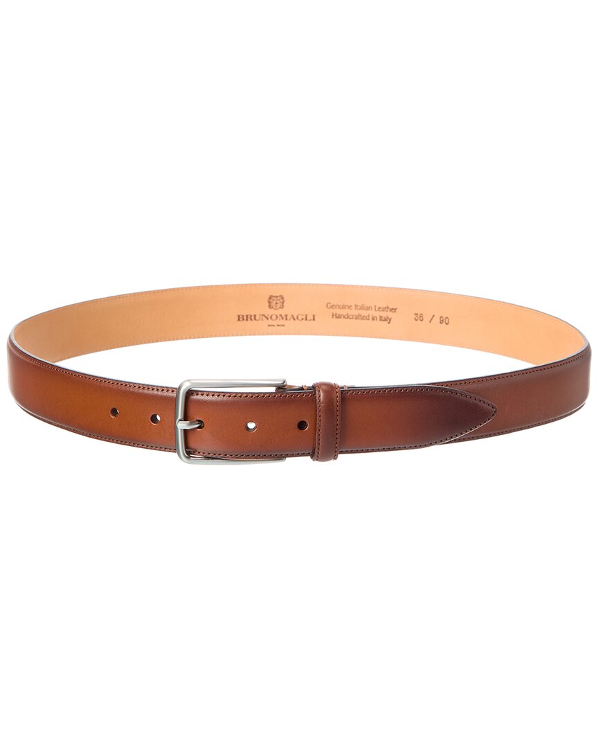 Bruno Magli Emilio Leather Belt In Brown