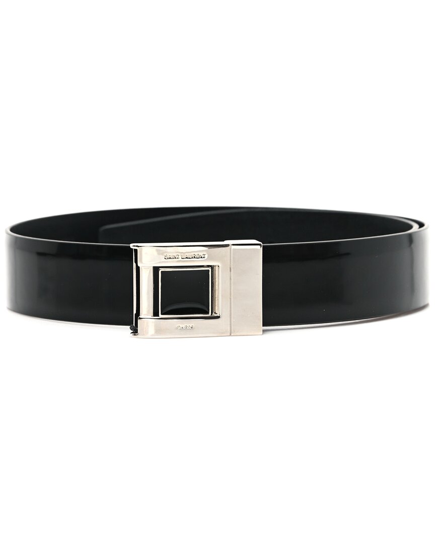 Saint Laurent Abrasivato Calfskin Oxford Square Buckle Belt 75 30 (authentic  Pre-loved)