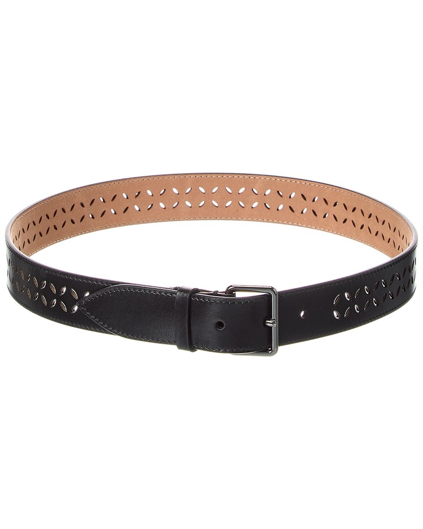 Alaïa Neo Vienne Leather Belt In Black