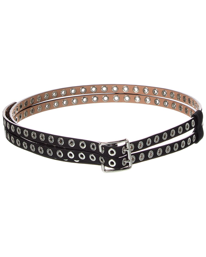 Alaïa Biker Double Leather Belt In Black
