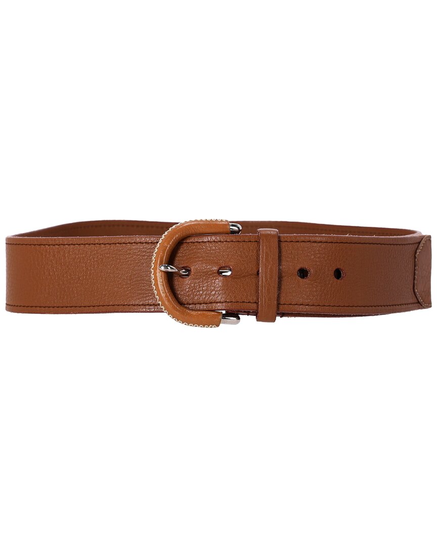 Prada Grained Belt (authentic Pre-loved) In Brown