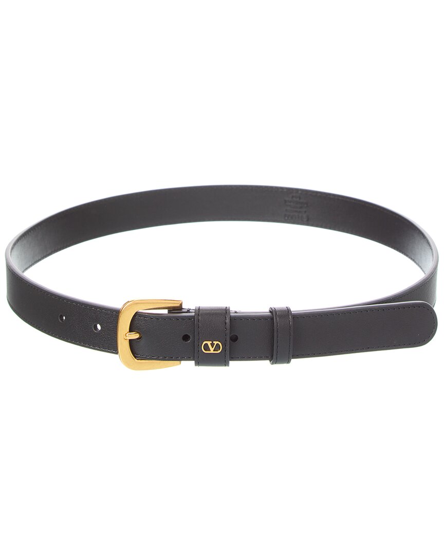 Valentino Garavani Valentino Vlogo Signature Mini Leather Belt In Black