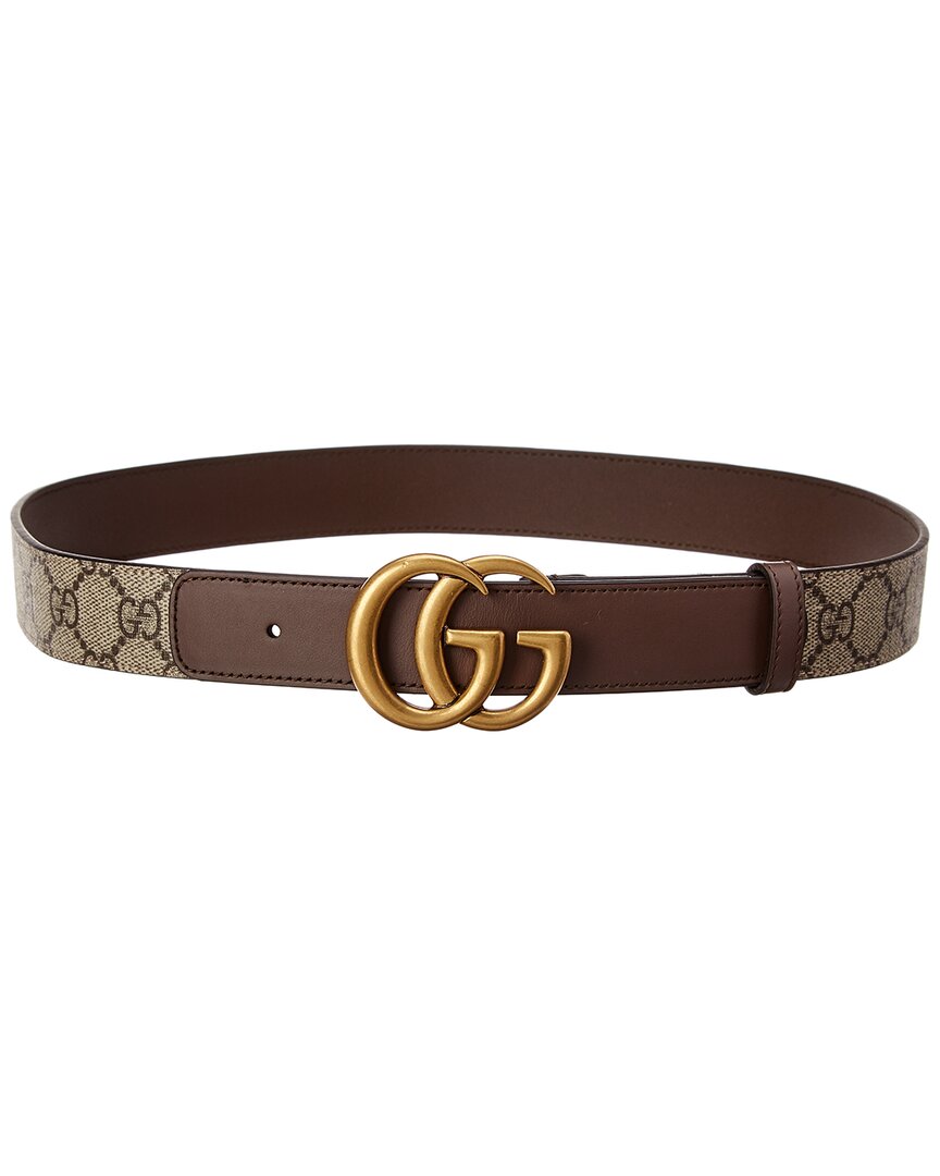 Gucci Gg Supreme Canvas & Leather Belt Women's | eBay