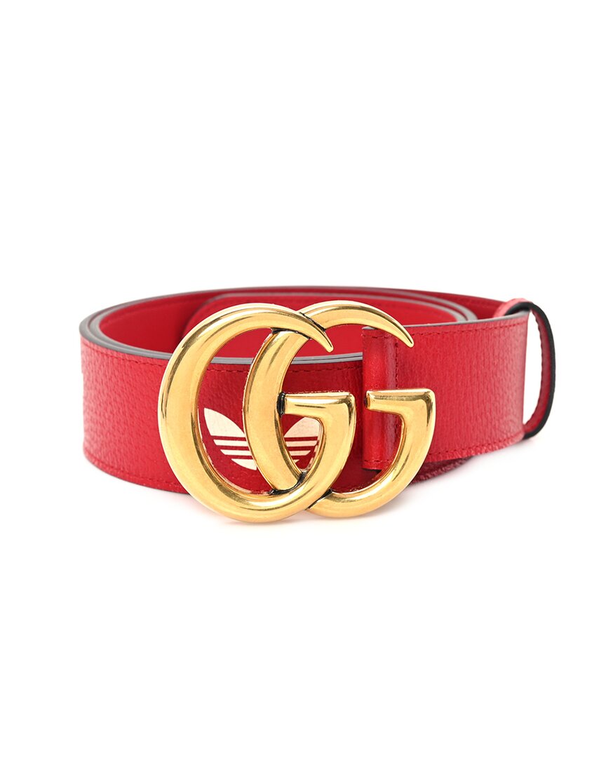 Gucci X Adidas Textured Dollar Calfskin Double G 40mm Belt 90 36 (authentic  Pre-loved) In Red