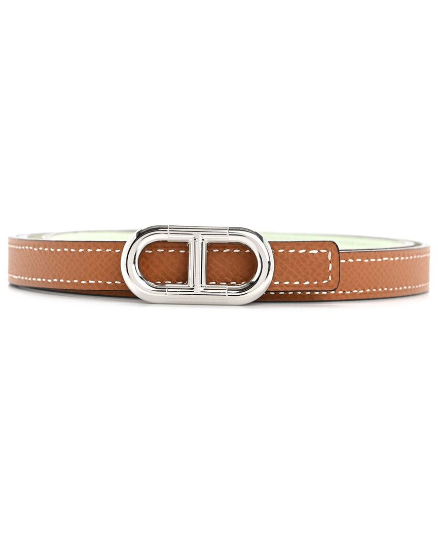 Pre-owned Hermes Hermès Swift Epsom 13mm Maillon H Belt 80 32 (authentic Pre-loved)