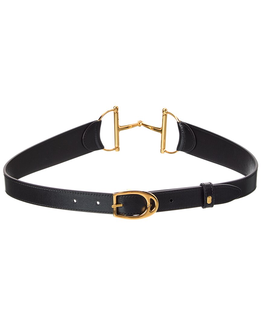 Gucci Horsebit Leather Belt In Black
