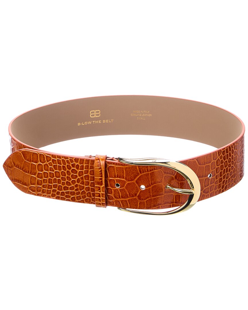 b-low the belt erin croc-embossed leather belt