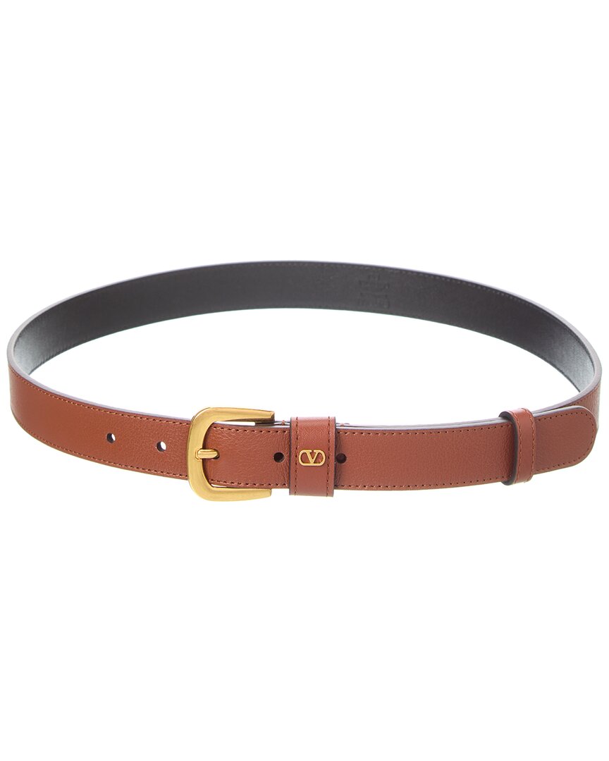 Valentino Garavani Valentino Vlogo Signature Mini Leather Belt In White