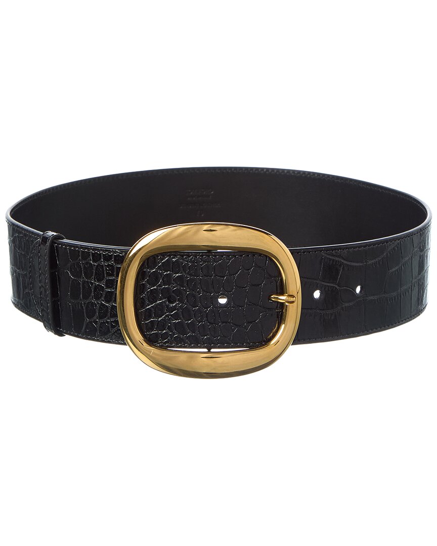 Tom Ford 50mm Croc-embossed Leather Belt In Black