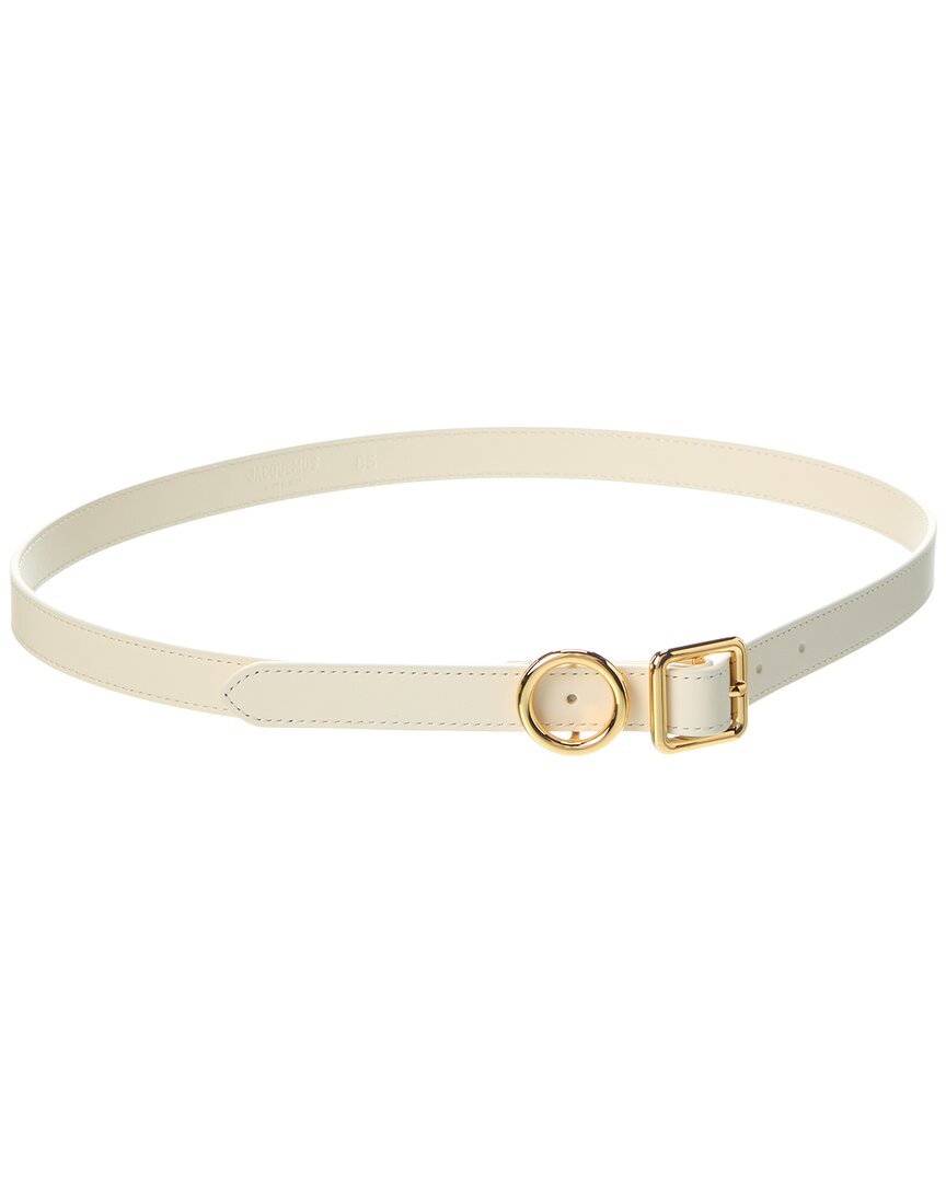 Jacquemus Leather Belt In White