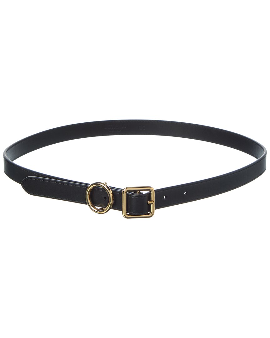 Jacquemus Regalo Thin Leather Belt In Black