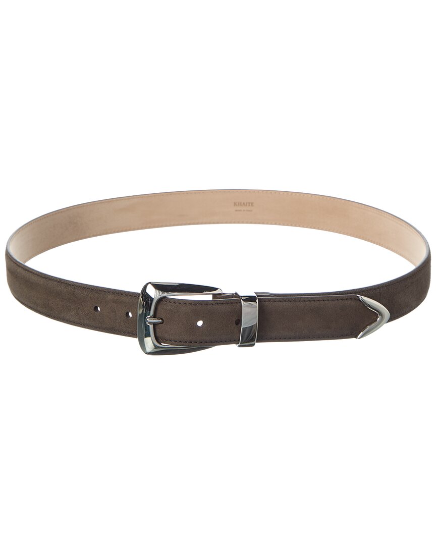 Khaite Benny Suede Belt In Brown