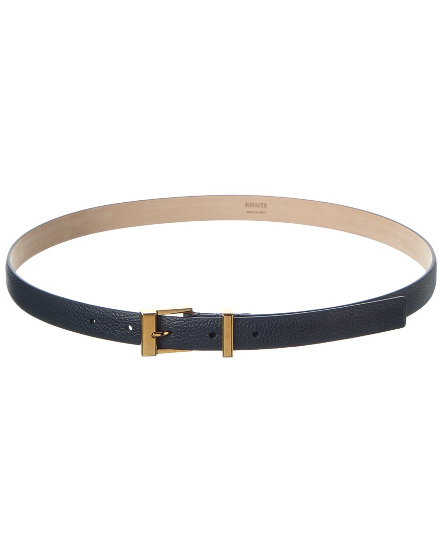 Khaite Manhattan Leather Belt In Blue
