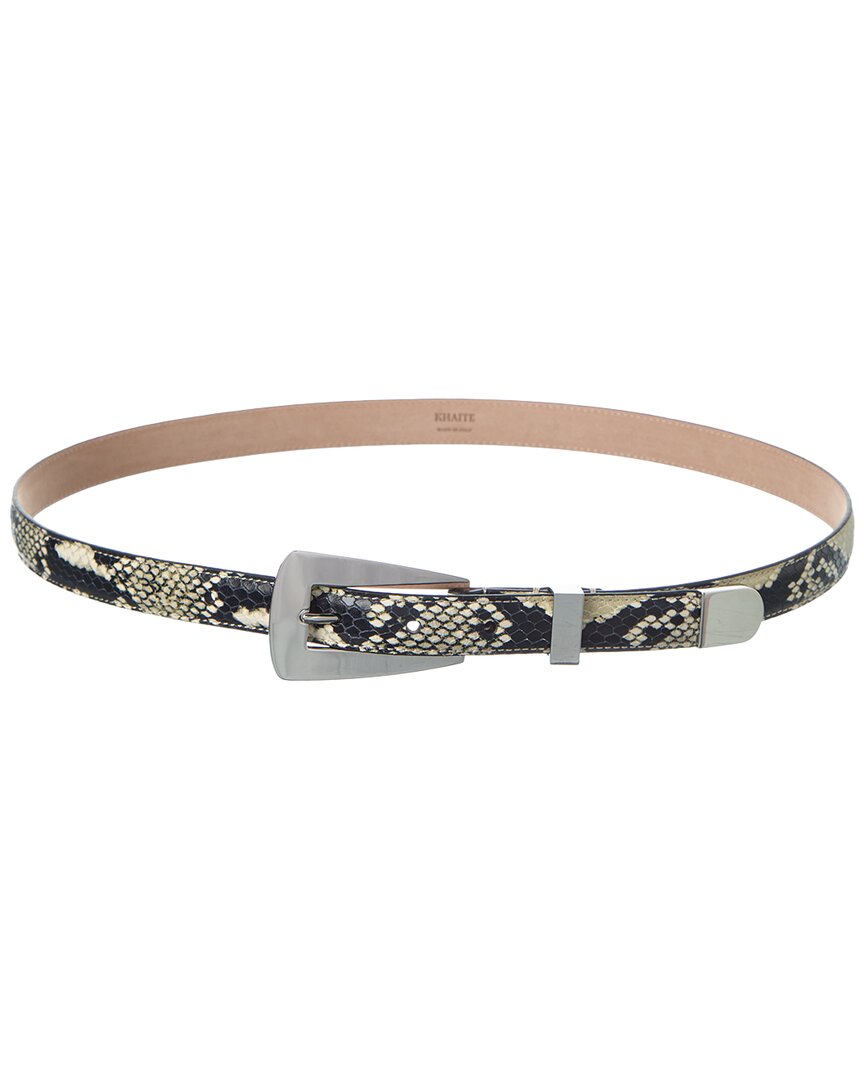 Khaite Lucca Snake-embossed Leather Belt In Multi