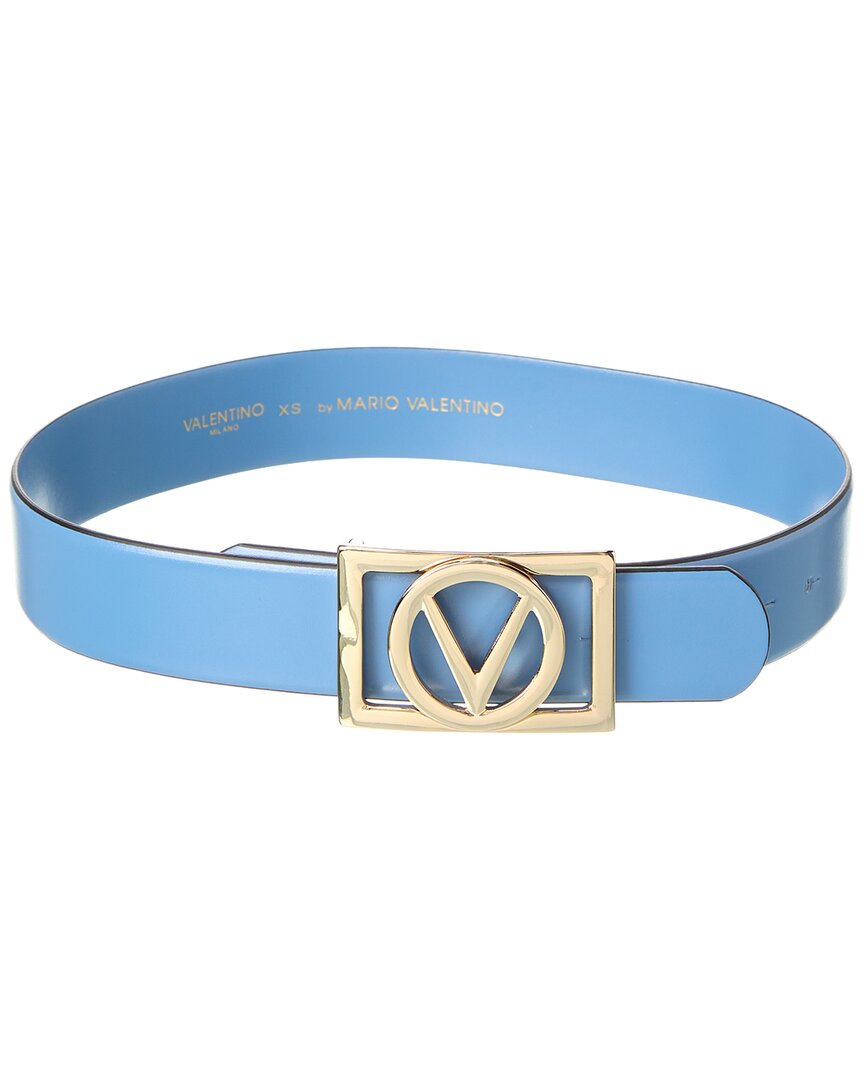 Shop Valentino By Mario Valentino Dolly Bombe Leather Belt In Blue