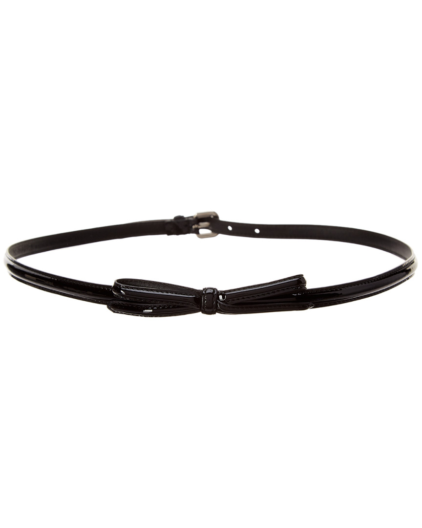 Shop Prada Bow Patent Leather Belt In Nocolor