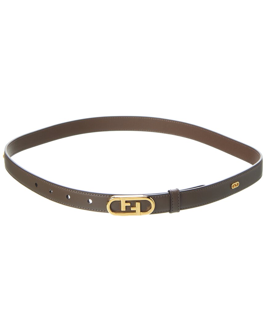 Fendi O'lock Leather Belt In Brown