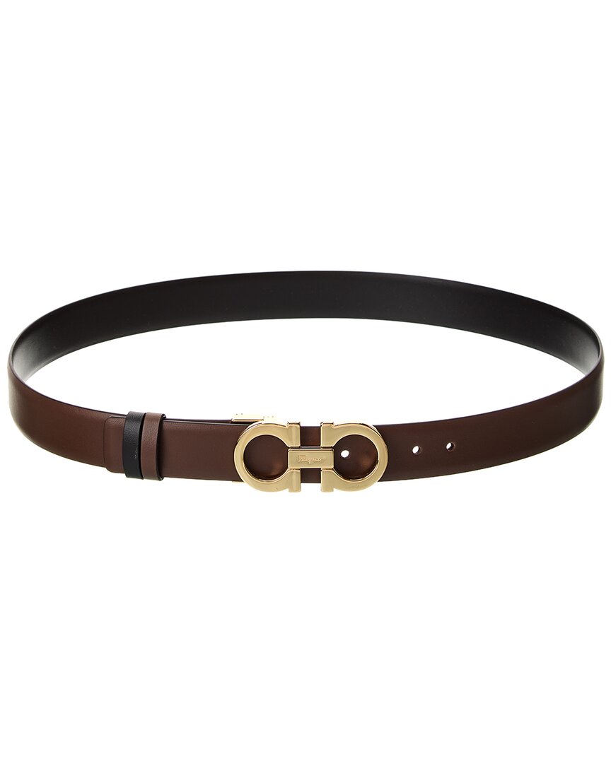 Salvatore Ferragamo Mens Black/Brown Leather Reversible Belt (38) at   Men's Clothing store