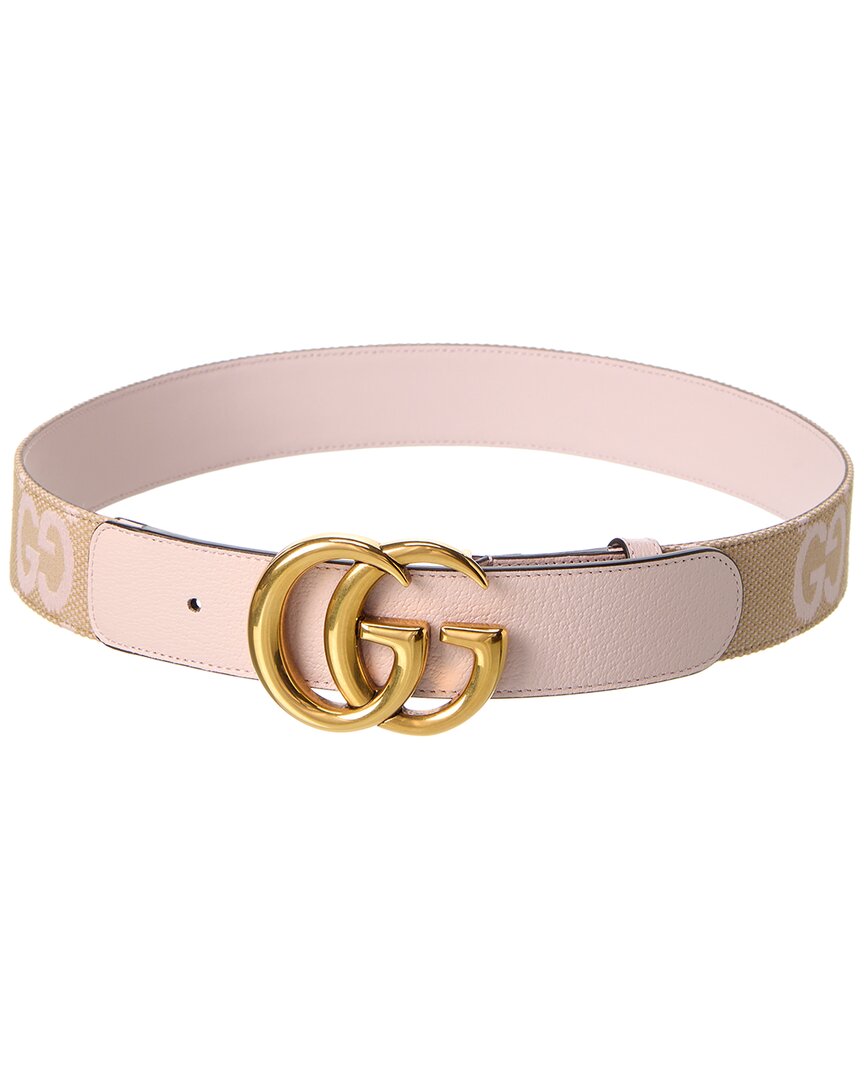 GUCCI GUCCI GG MARMONT JUMBO GG CANVAS & LEATHER BELT