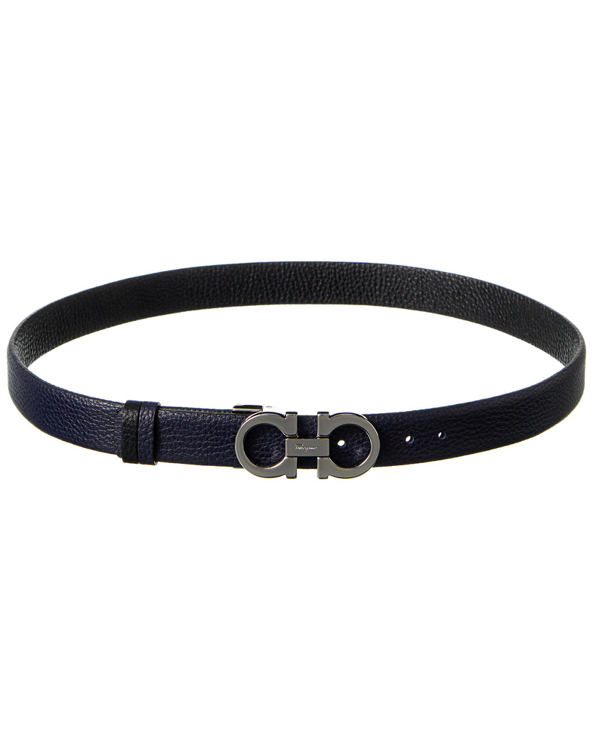 Shop Ferragamo Gancini Reversible & Adjustable Leather Belt In Blue