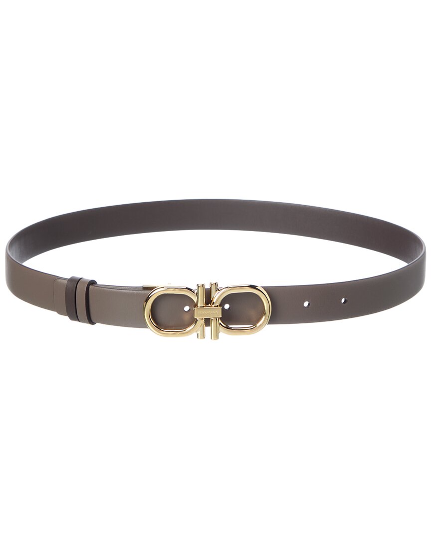 Ferragamo Gold Gancini Reversible Leather Belt