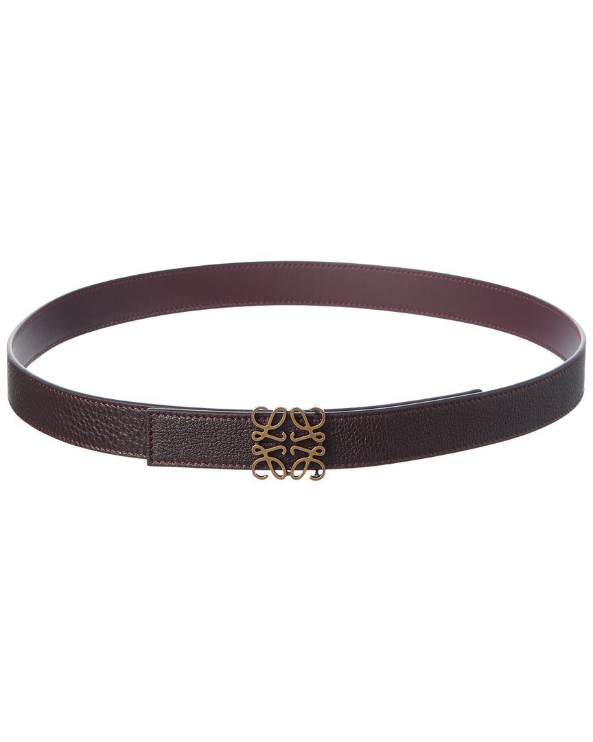 Loewe Anagram Reversible Leather Belt In Brown