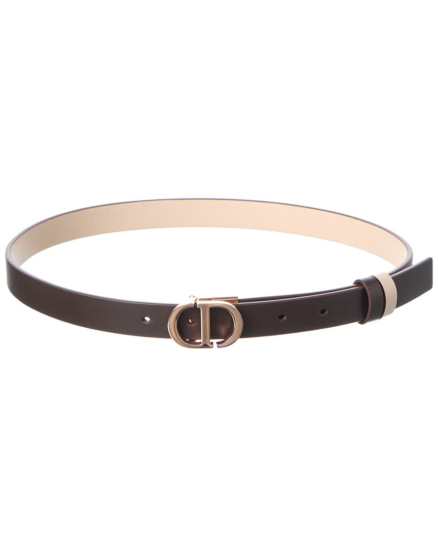 Dior Montaigne Reversible Leather Belt In Brown