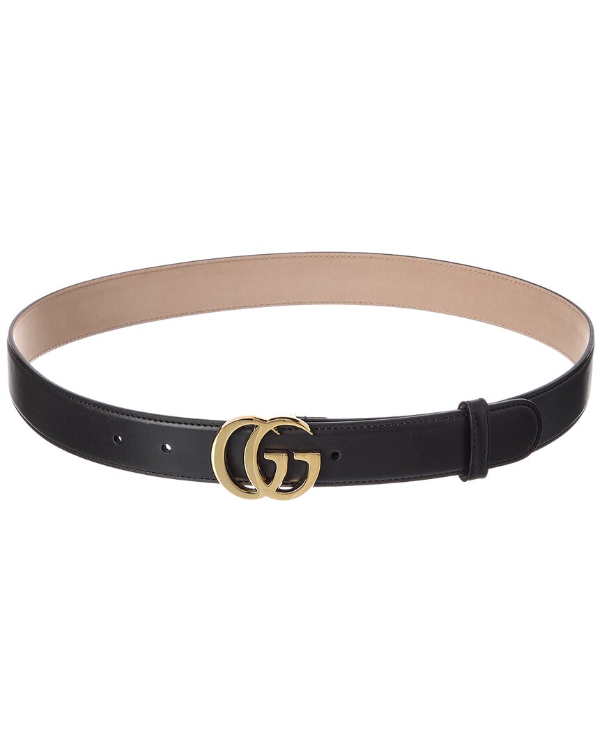 Gucci Gg Marmont Leather Belt In Black