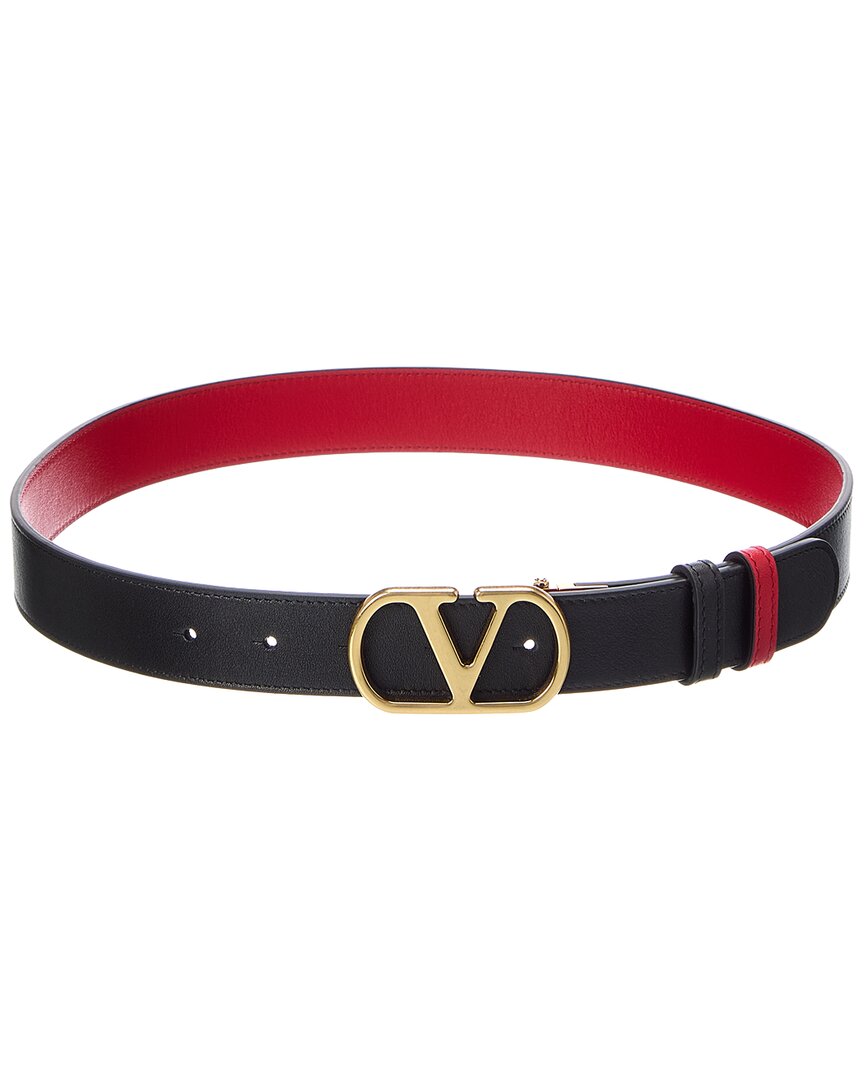 Valentino Gold/Black Vlogo Signature 30 Reversible Leather Belt