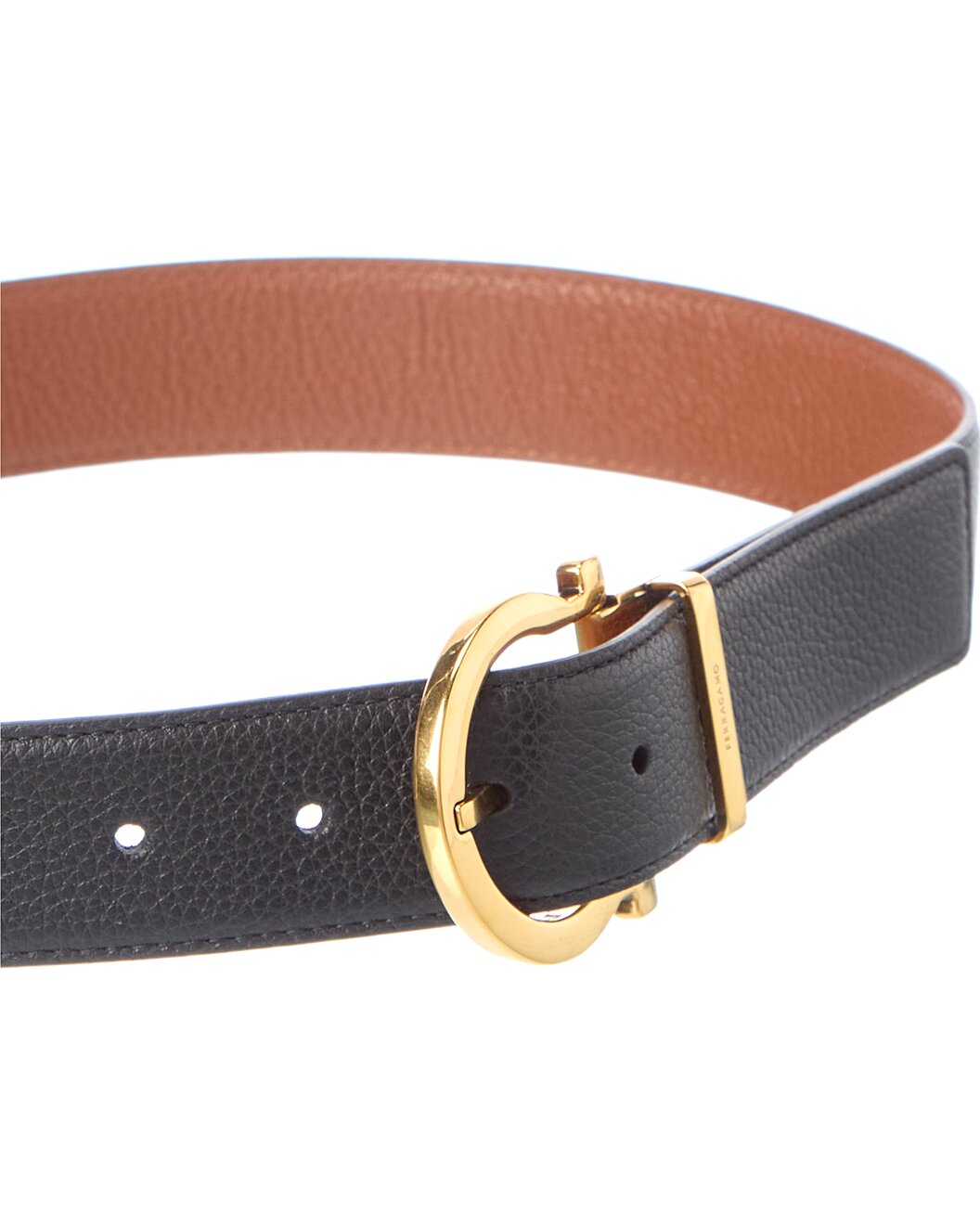 Gilt - Ferragamo - Gancini Reversible & Adjustable Leather Belt