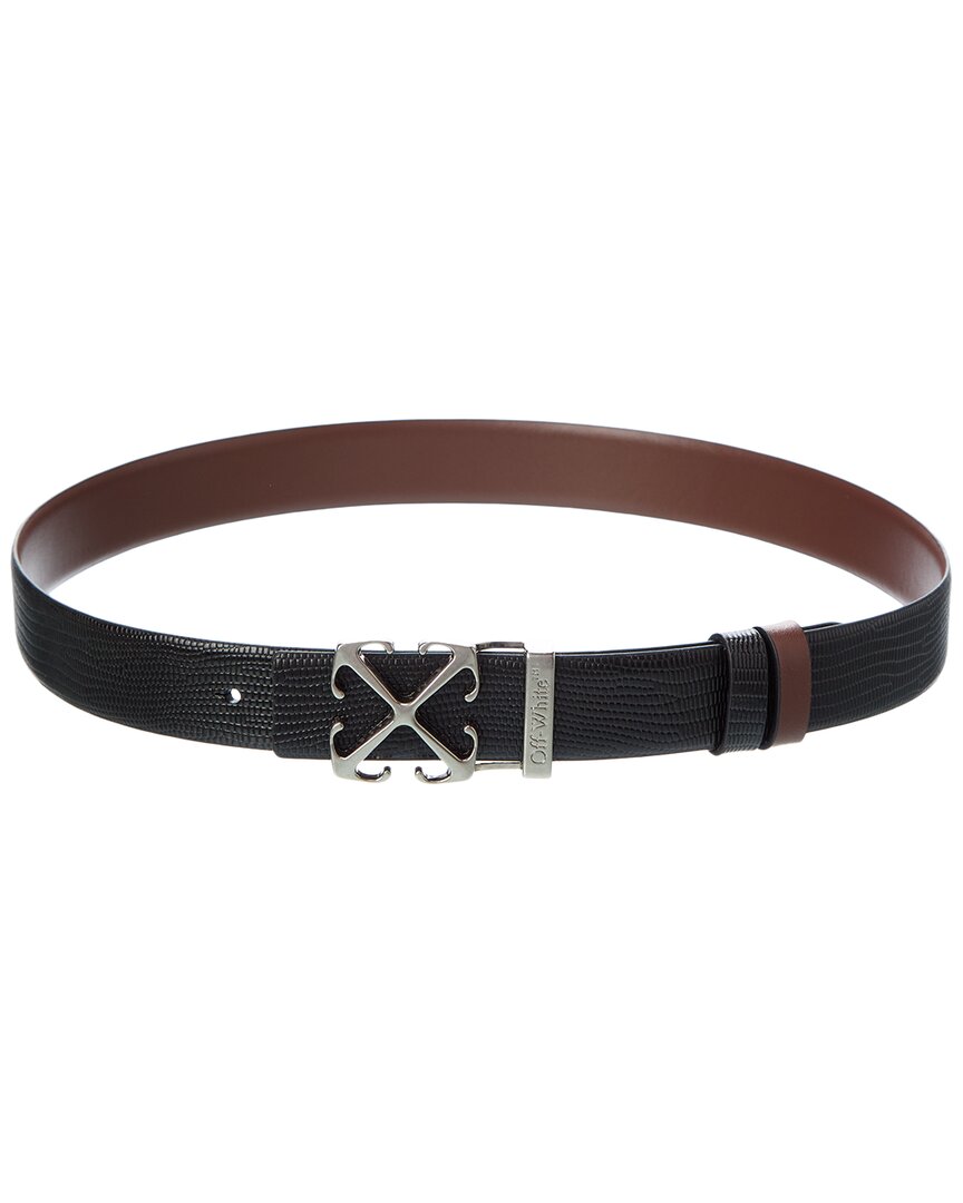 Off-white ™ Reversible Leather Belt In Black