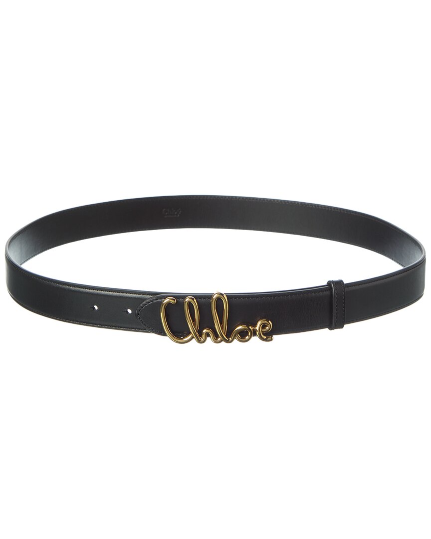 Chloé Gold/Black Iconic Leather Belt