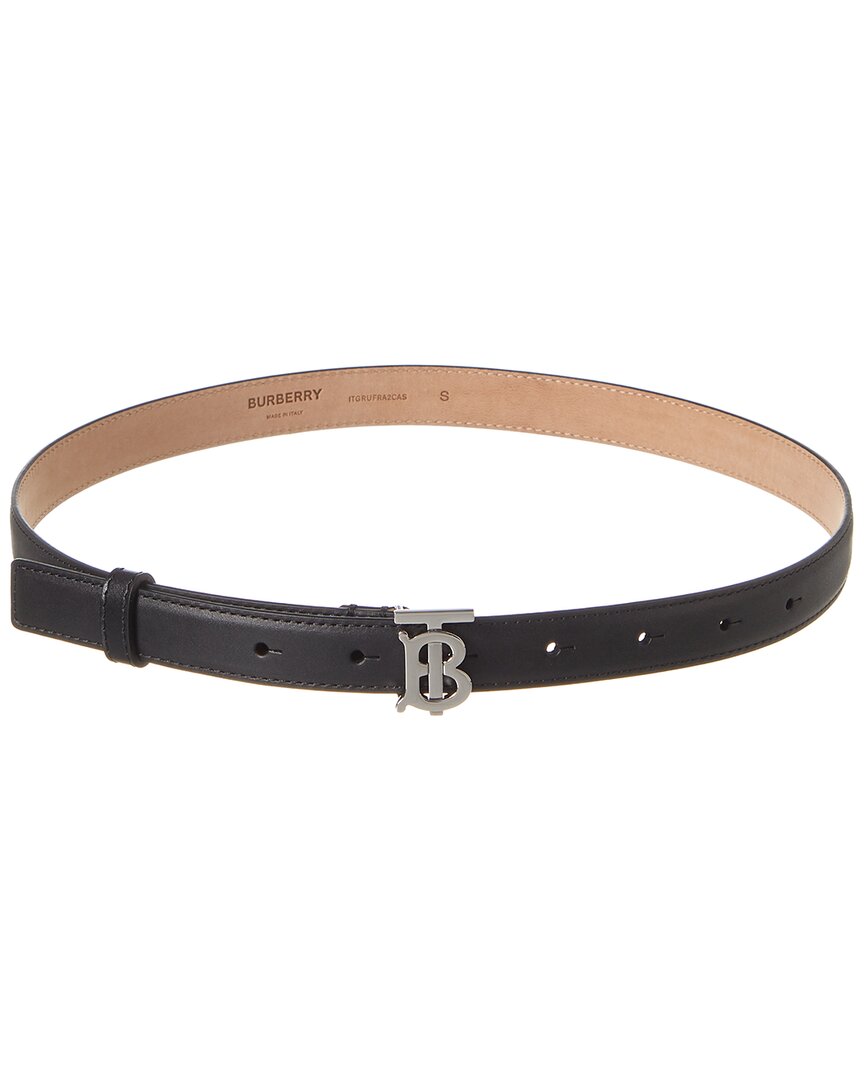 Burberry Monogram Motif Leather Belt In Black
