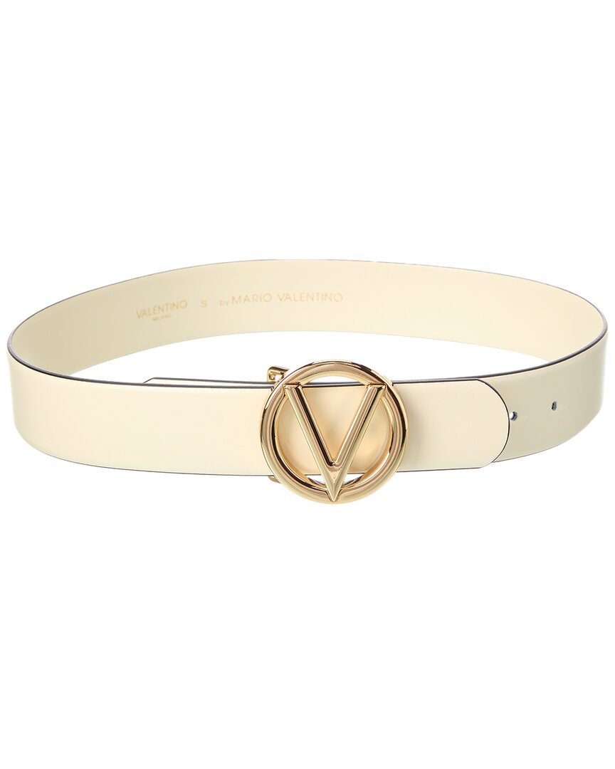Valentino By Mario Valentino Giusy Bombe Leather Belt In White
