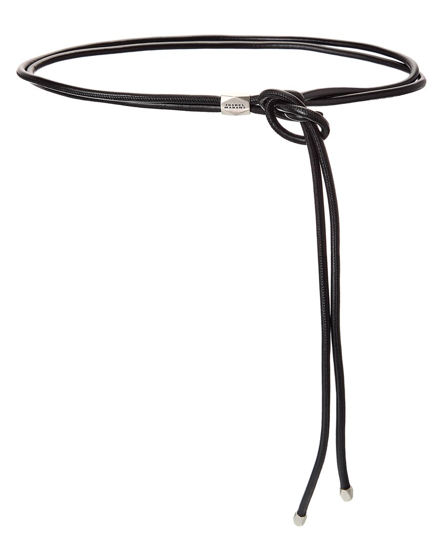 Isabel Marant Silvia Leather Belt In Black