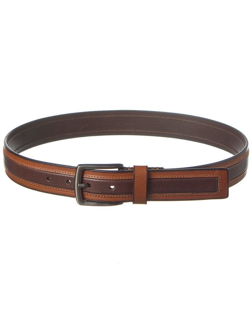 Hart Schaffner & Marx Vecheta Leather Belt In Brown