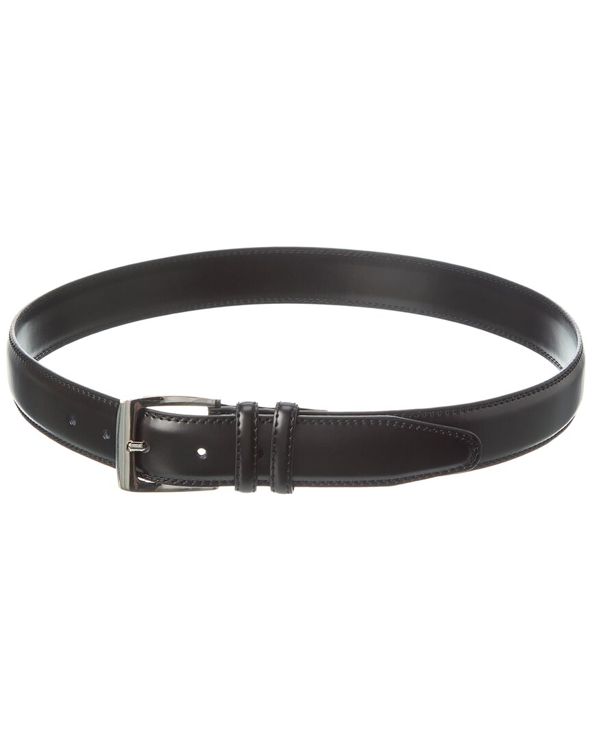 Savile Row Double Leather Belt In Black