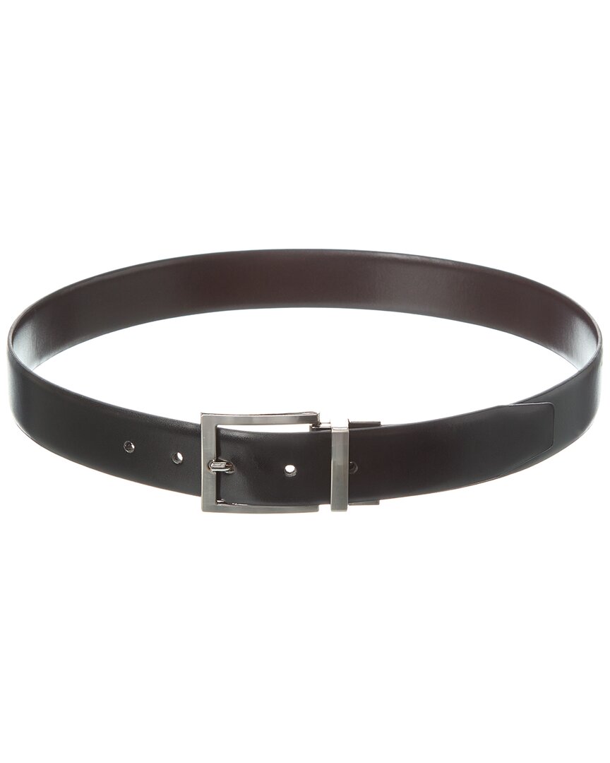 Shop Savile Row Smooth Reversible Leather Belt In Black