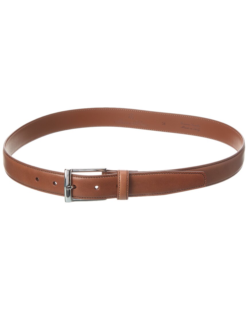 Shop Brooks Brothers Leather Belt In Brown