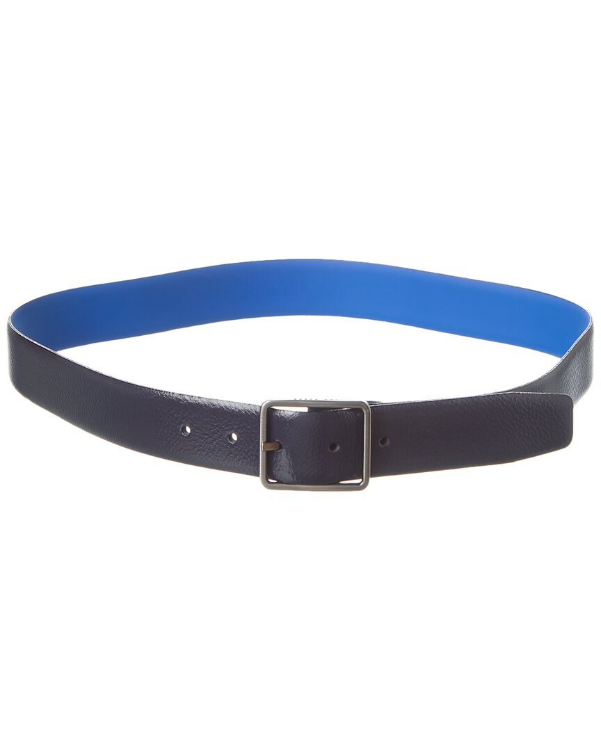 Ted Baker Athlez Centre Bar Reversible Leather Belt In Blue