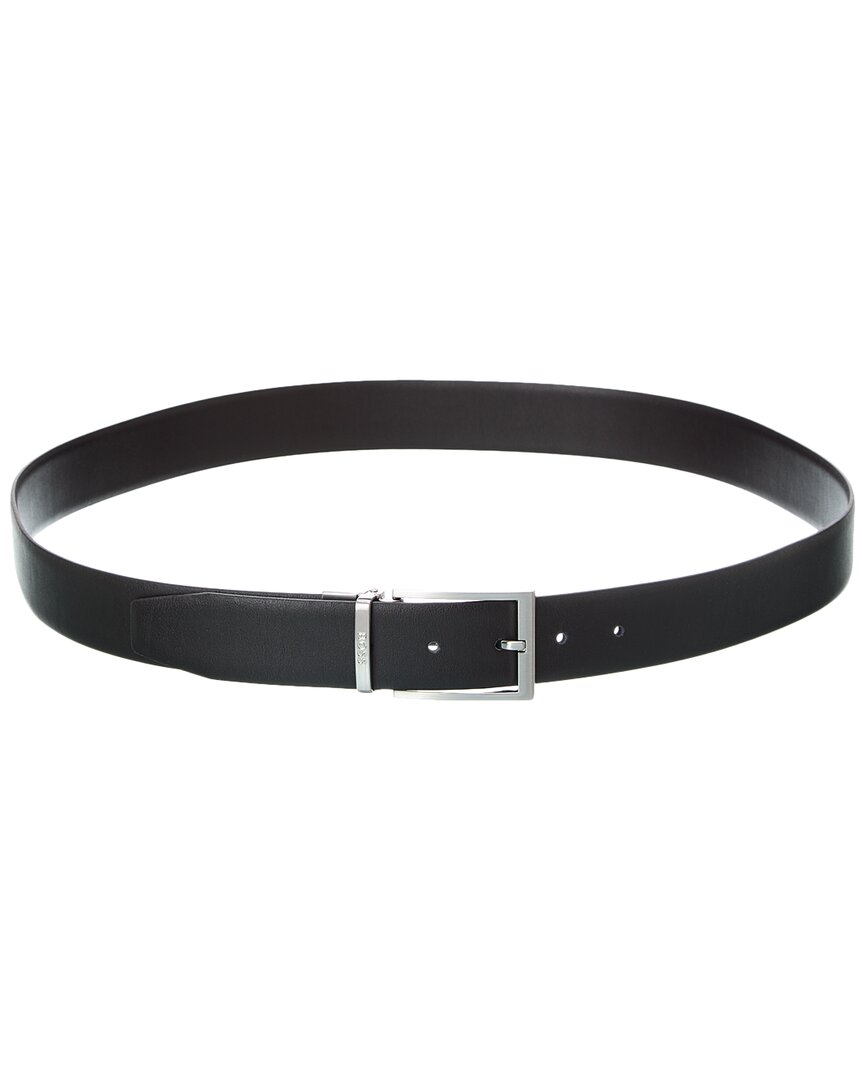 Hugo Boss Olarion Leather Belt In Black