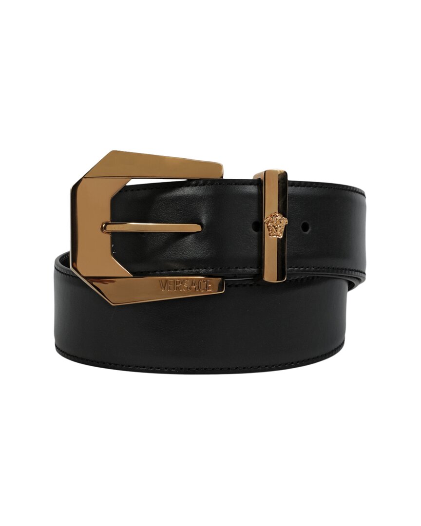 Versace Leather Belt In Black