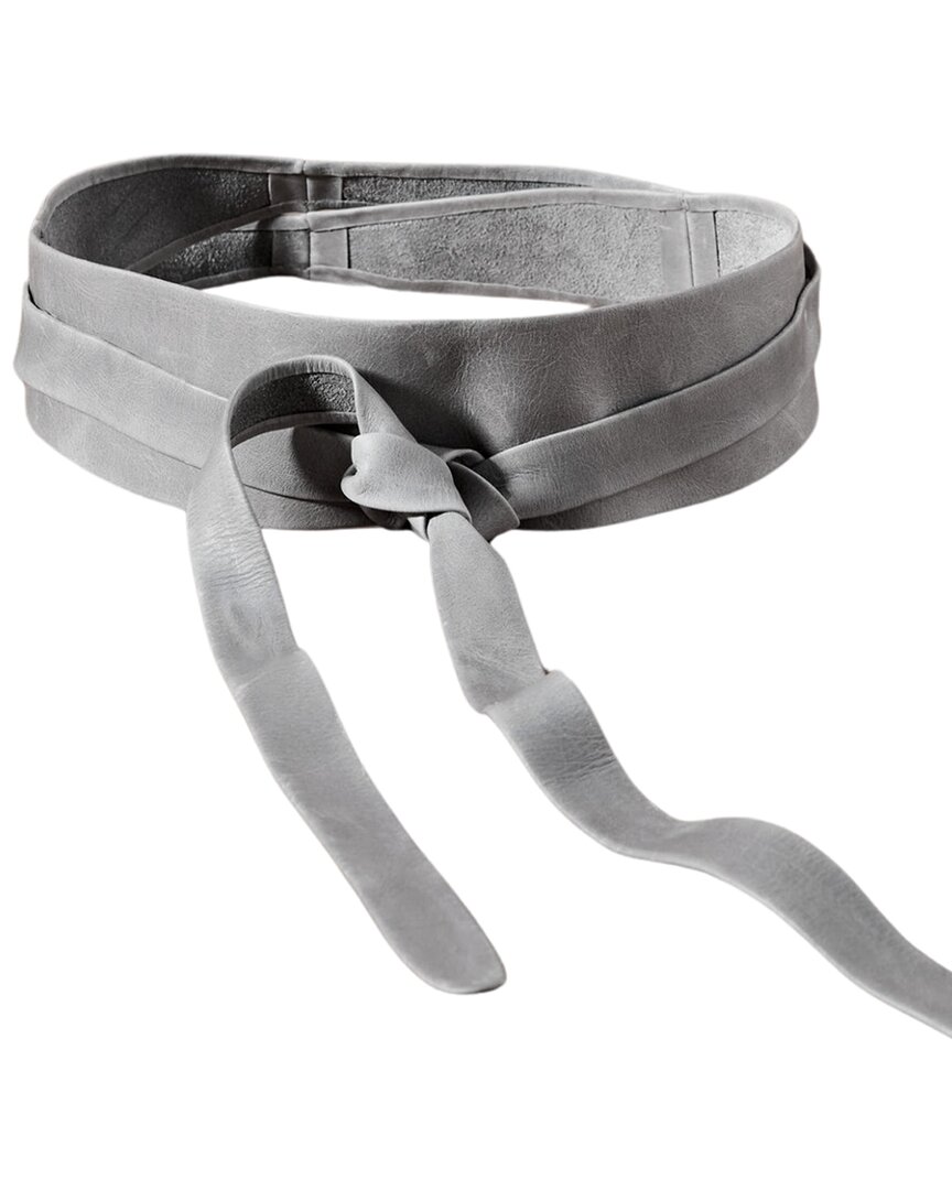 Shop Ada Collection Classic Wrap Leather Belt In Grey