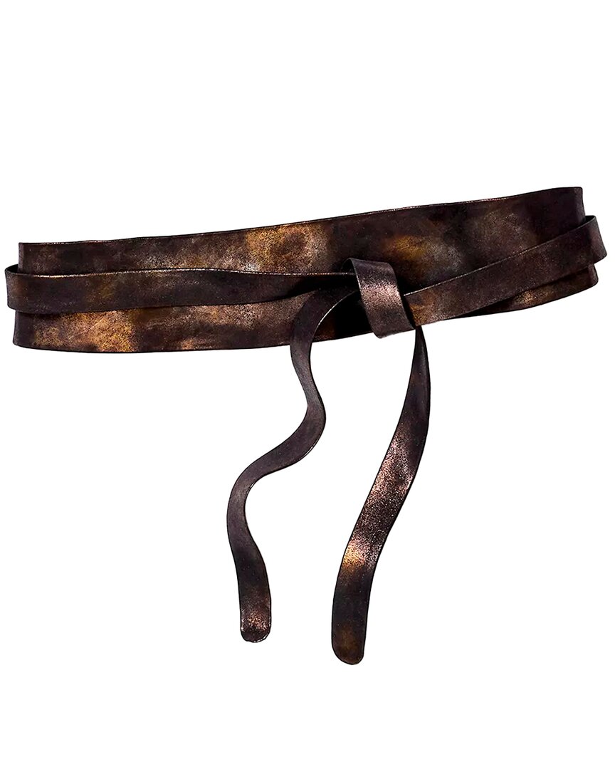 Ada Collection Classic Wrap Leather Belt In Brown