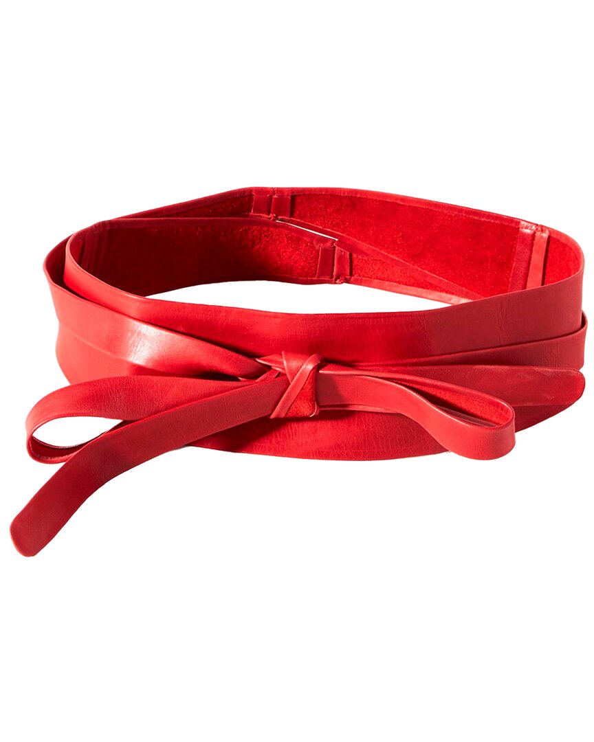 Shop Ada Collection Classic Wrap Leather Belt In Red
