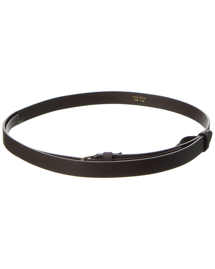 The Row Manny Small Leather Belt In Brown