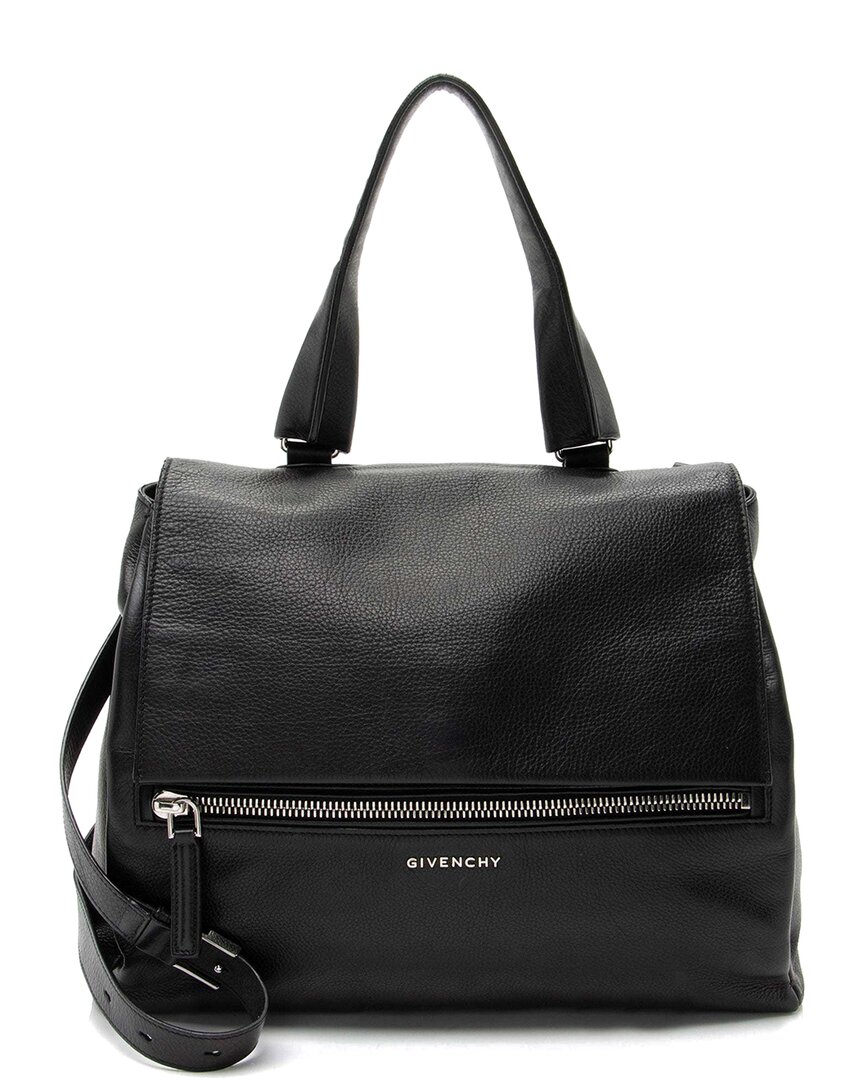 Givenchy Black Calfskin Pandora Pure Medium Satchel (authentic Pre-loved) In Black