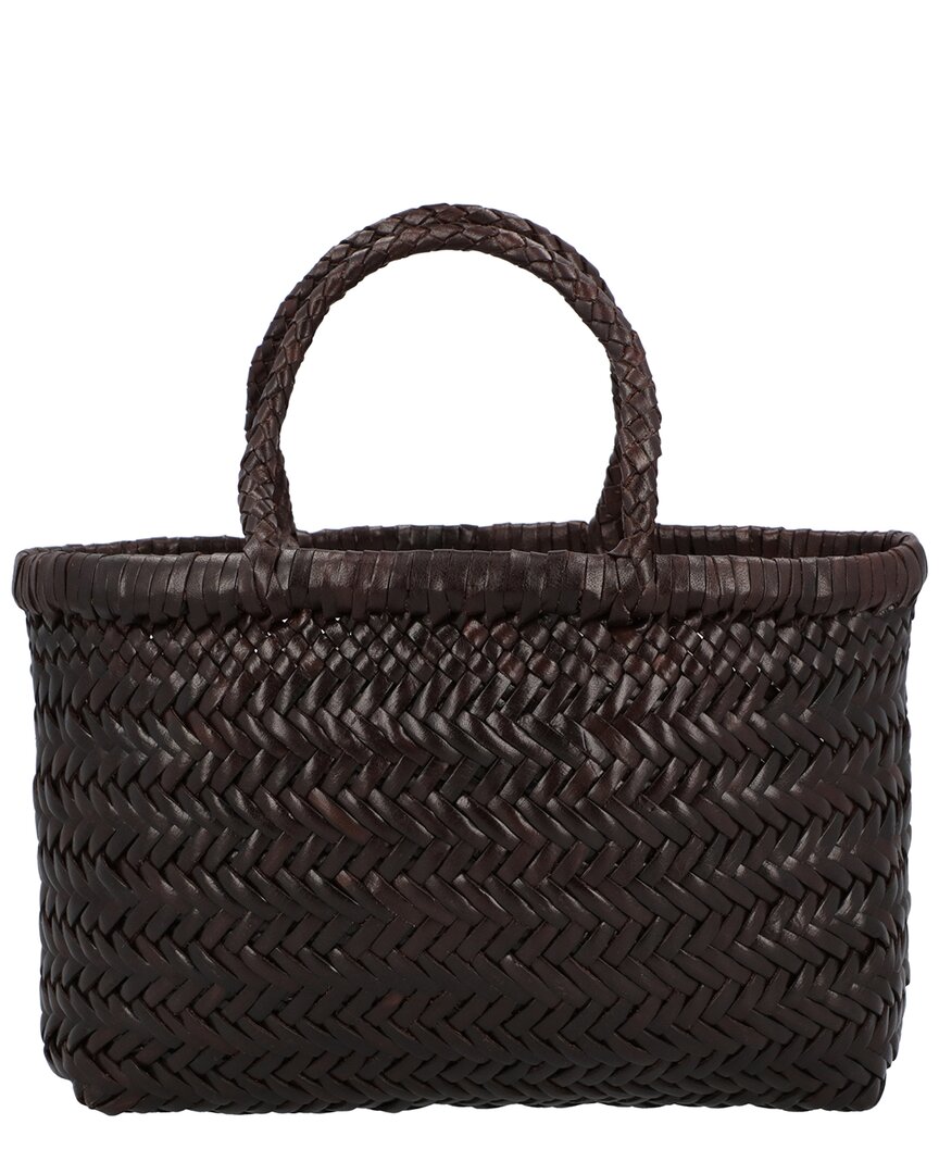 Dragon Diffusion Mini Flat Gora Leather Shoulder Bag In Brown