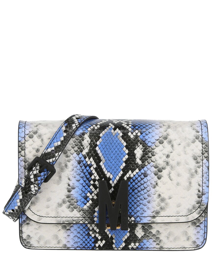 Moschino Leather Shoulder Bag In Animal Print